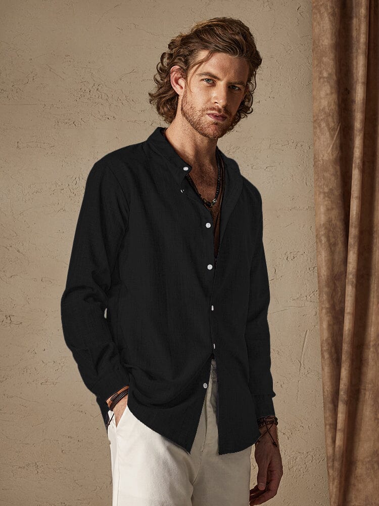 Linen Style Long Sleeve Shirt