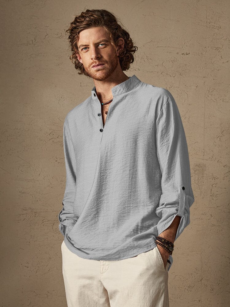 Linen Henry Long Sleeve Beach Shirt