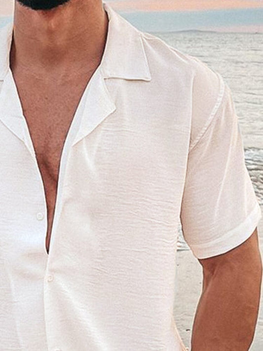 Casual Cotton and Linen Button Shirt