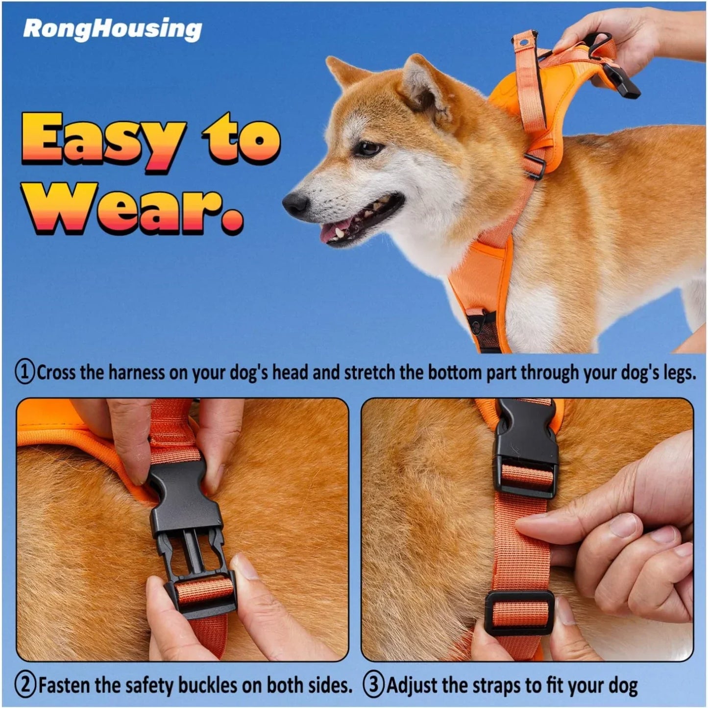 sadikhoff™ - Dog Harness and Retractable Leash Set All-in-One