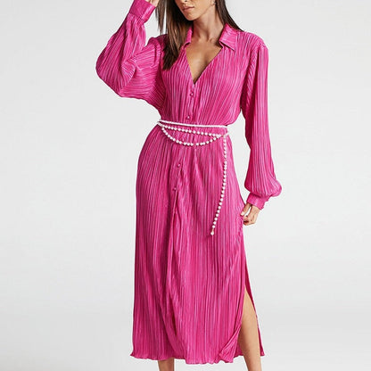 Ruby -  Intricate Pleated Long Dress