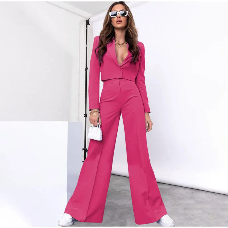 Pia Cropped Blazer and Pants Suit