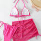 Pink 3 Piece Bikini Set