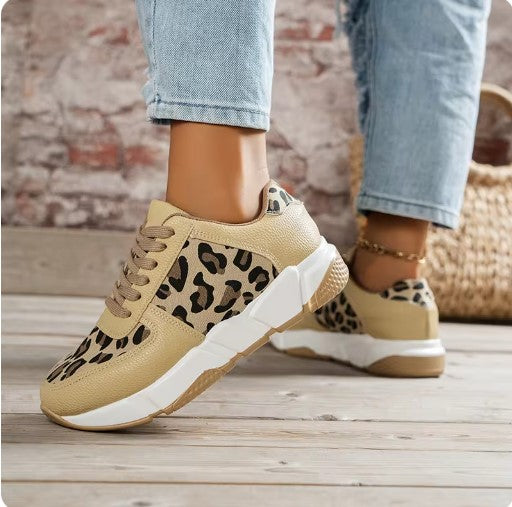 Deniela | Lace-up Leopard Sneakers