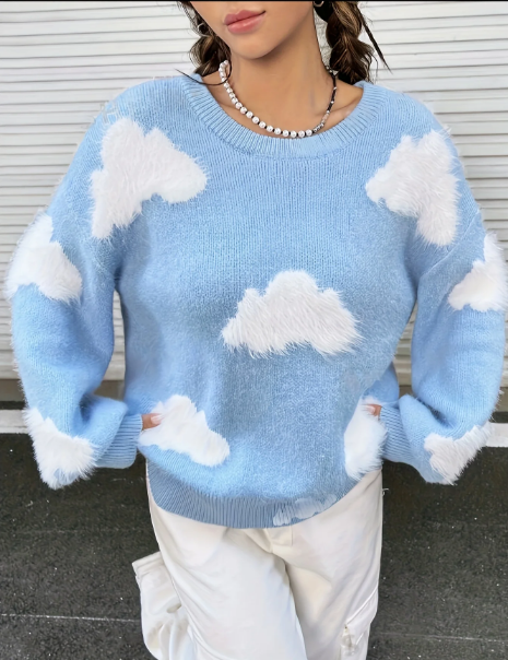 Judy Cloud-Patterned Pullover