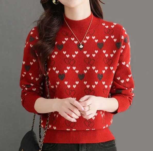 Heart Knitted Sweater