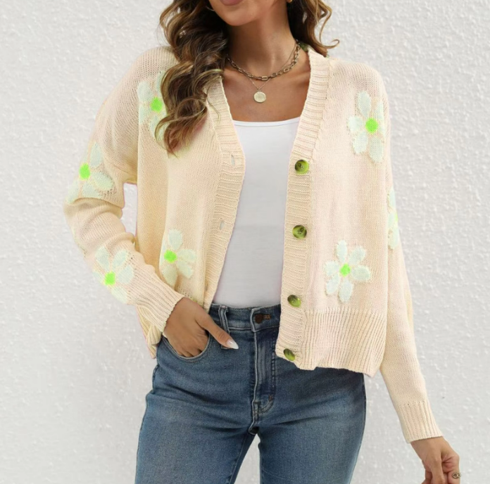 Daria Flower Pattern Sweater