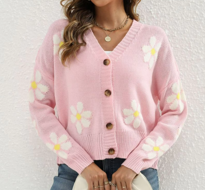 Daria Flower Pattern Sweater