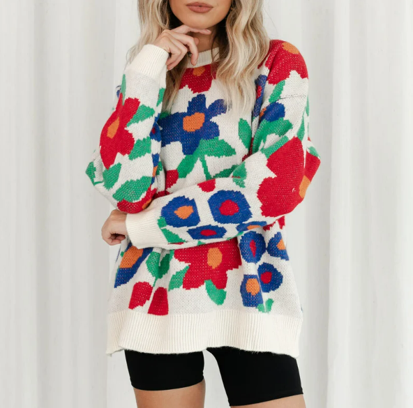 Devin Flower Sweater