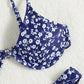 Floral Navy Blue Bikini