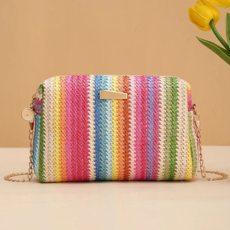 Rattan Knitting Women Straw Bag