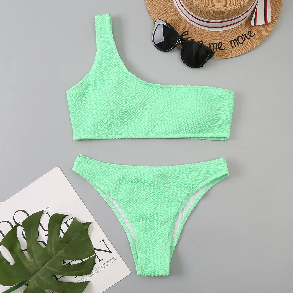 One Shoulder 2 Piece Swimsuit