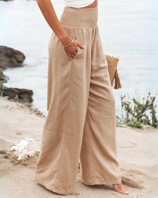 Ubud -High waist cotton linen pants