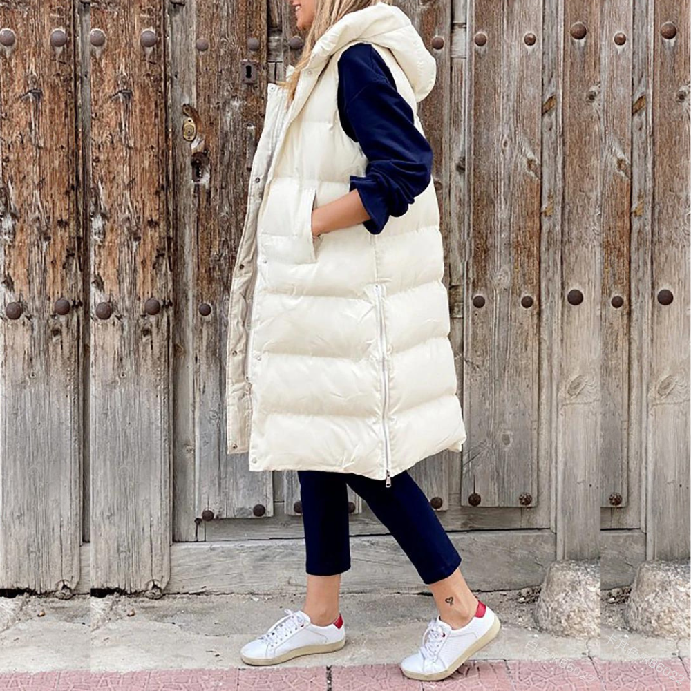 Aspen - Sleeveless Long Puffer Jacket