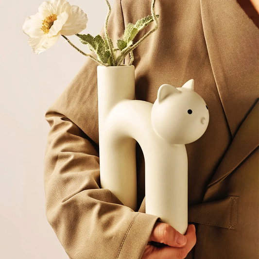 Whisker Flower Cat Vase