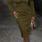 Chic Drawstring Sleeve Ruched Dress