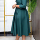 Elegant Lapel A-line Midi Dress