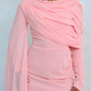 Elegant Drape Sleeve Ruched Maxi Dress