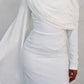 Elegant Drape Sleeve Ruched Maxi Dress