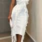 Stylish Unique Design Ruffle Decoration Dress