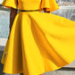 Elegant V-Neck Flutter Sleeve Dress