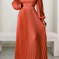 Giving Classy Satin Pleated Maxi Dress