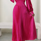 Giving Classy Satin Pleated Maxi Dress