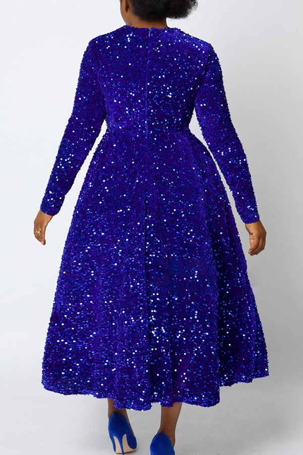 Sparkly Sequin A-line Evening Dress