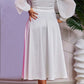 Elegant Lantern Sleeve Midi Dress