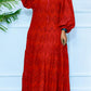 Stylish V-Neck Hollow Out Maxi Dress