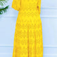 Stylish V-Neck Hollow Out Maxi Dress