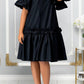 Elegant Frilled Pleated Midi Dress