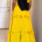 Layered Ruffle Sleeve Frilled Maxi Dress