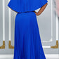 Elegant Off Shoulder Pleated Maxi Dress