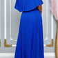 Elegant Off Shoulder Pleated Maxi Dress