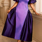 Elegant Puff Sleeve Two Tone Dress