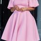 Elegant Puff Sleeve A-line Dress