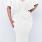 Elegant Solid Keyhole Neck Midi Dress