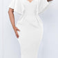 Elegant Solid Keyhole Neck Midi Dress