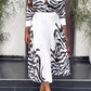 Stylish Zebra Print Blouse & Skirt Set