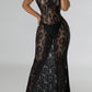 See-Through Lace Halterneck Dress