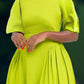 Elegant Round Neck Ruched A-line Dress