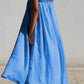 Cozy Off Shoulder Pleated Solid Midi Dress