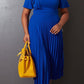 Ruffle Sleeve Pleated Panel Dress