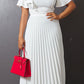 Ruffle Sleeve Pleated Panel Dress