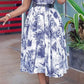 Vintage Short Sleeve Printed Pleated Dress