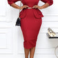 Frill Trim Sleeve Bodycon Dress