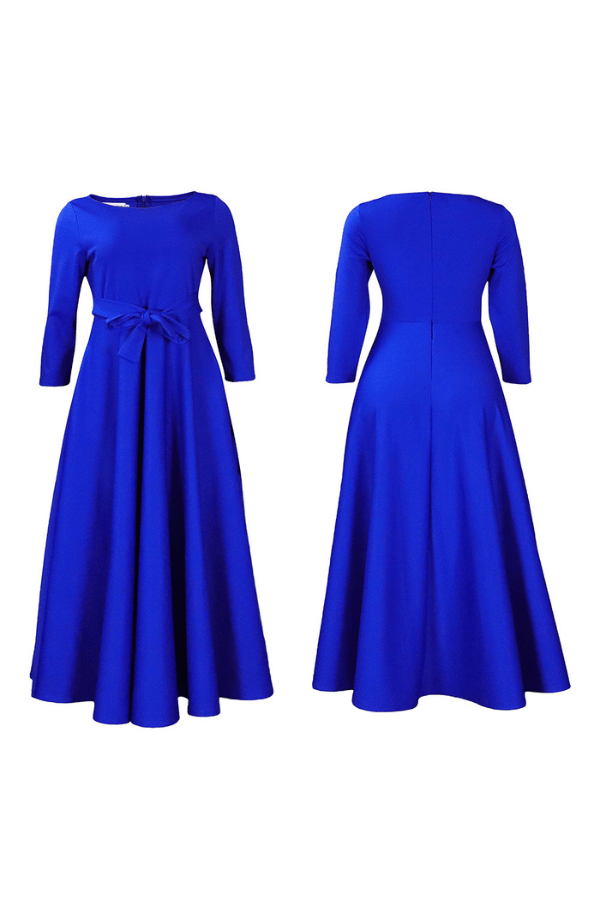 Tie Front 3/4 Length Sleeve Dress