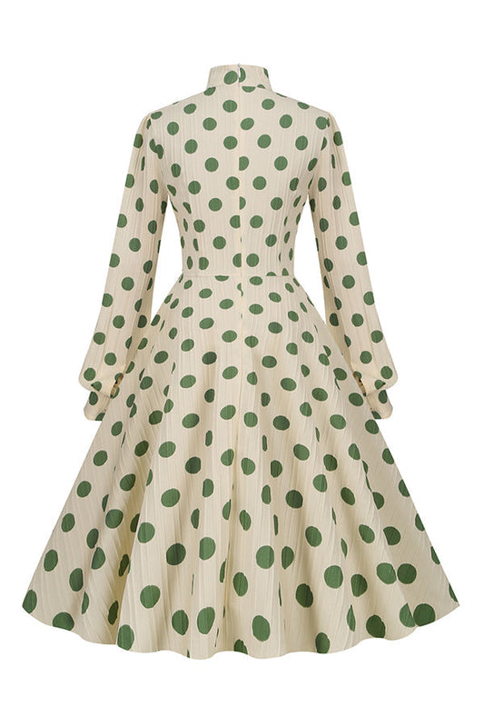 Polka Dot Bowknot Swing Dress