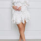 Off Shoulder Guipure Lace Insert Dress